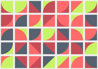 Soyut Geometrik Desen, üretken hesaplama sanatı, vektör illüstrasyonu  