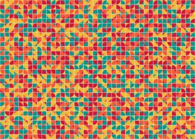 Soyut Geometrik Desen, üretken hesaplama sanatı, vektör illüstrasyonu 