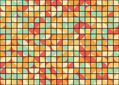 Soyut Geometrik Desen, üretken hesaplama sanatı, vektör illüstrasyonu 