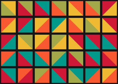 Soyut Geometrik Desen, üretken hesaplama sanatı, vektör illüstrasyonu 