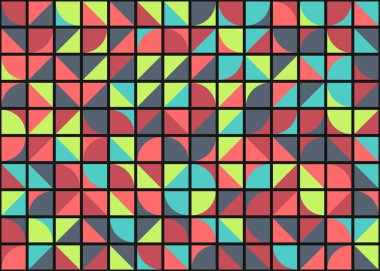 Soyut Geometrik Desen, üretken hesaplama sanatı, vektör illüstrasyonu 