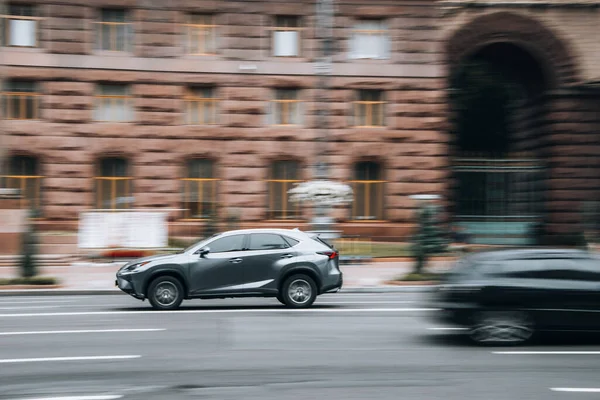 Ukrajina Kyjev Června 2021 Šedý Lexus Auto Pohybující Ulici Editorial — Stock fotografie