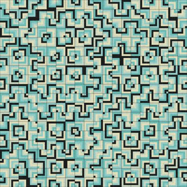 Soyut Geometrik Desen, üretken hesaplama sanatı, vektör illüstrasyonu 