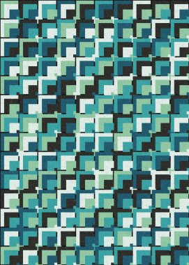 Soyut Geometrik Desen, üretken hesaplama sanatı çizimi