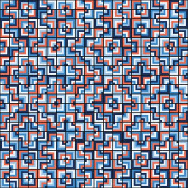 Soyut Geometrik Desen, üretken hesaplama sanatı, vektör illüstrasyonu 