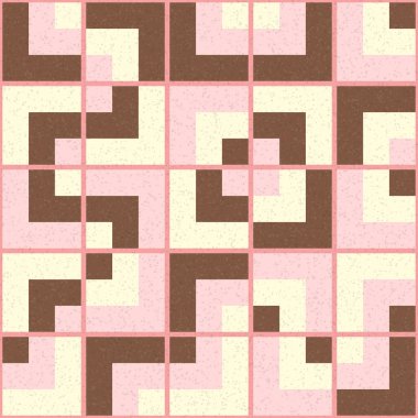 Soyut Geometrik Desen, üretken hesaplama sanatı, vektör illüstrasyonu 