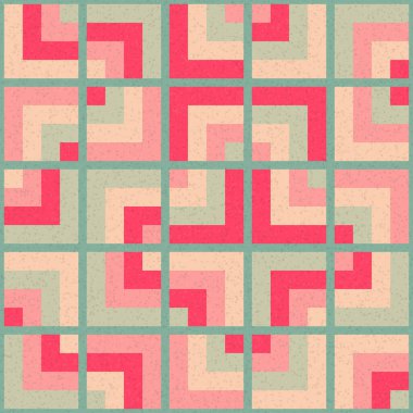 Soyut Geometrik Desen, üretken hesaplama sanatı, vektör illüstrasyonu 