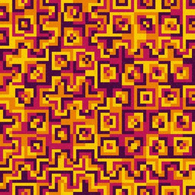 Soyut Geometrik Desen, üretken hesaplama sanatı, vektör illüstrasyonu 