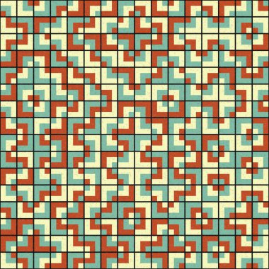 Soyut Geometrik Desen, üretken hesaplama sanatı, vektör illüstrasyonu 