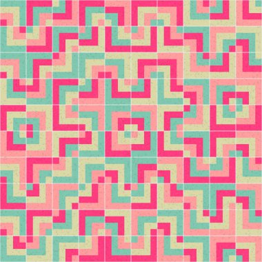 Soyut Geometrik Desen, üretken hesaplama sanatı, vektör illüstrasyonu 