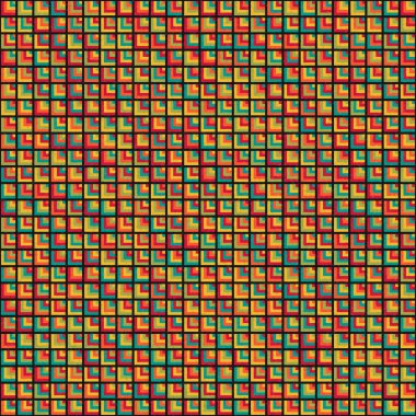 Soyut Geometrik Desen, üretken hesaplama sanatı, vektör illüstrasyonu 