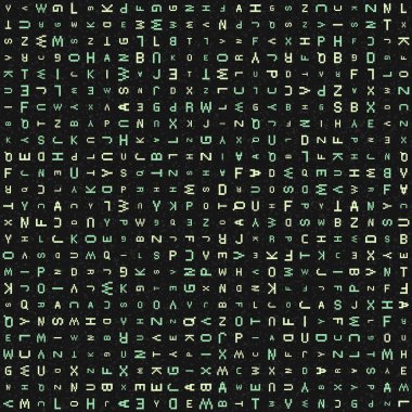 Alfabe harfleriyle soyut geometrik desen çizimi