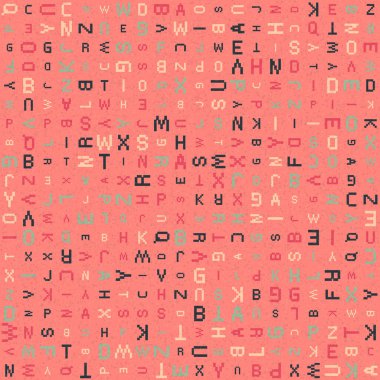 Alfabe harfleriyle soyut geometrik desen çizimi