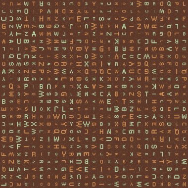 Alfabe harfleriyle soyut geometrik desen çizimi