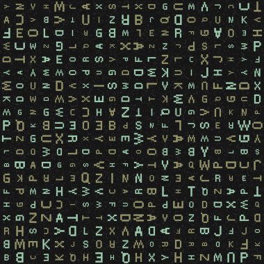 Alfabe harfleriyle soyut geometrik desen çizimi