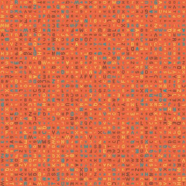 Alfabe harfleriyle soyut geometrik desen çizimi