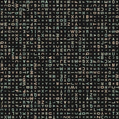 Alfabe harfleriyle soyut geometrik desen çizimi