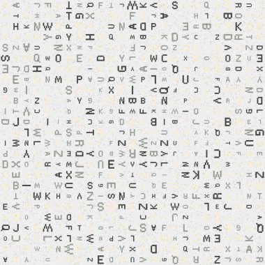 Alfabe harfleriyle soyut geometrik desen çizimi