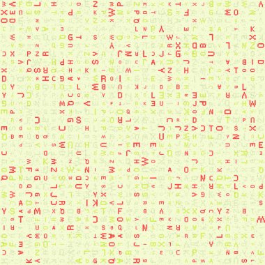 Alfabe harfleriyle soyut geometrik desen çizimi