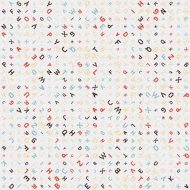 Rastgele alfabe harfleri, vektör duvar kağıdı 