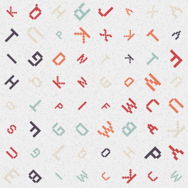 Rastgele alfabe harfleri, vektör duvar kağıdı 