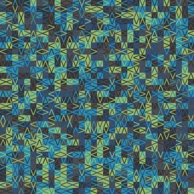 Soyut Geometrik Desen, üretken hesaplama sanatı, vektör illüstrasyonu  