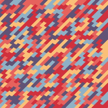 Renkli fayans, kusursuz rastgele dokuma mozaik deseni, bağlantı sanatı arkaplan tasarımı illüstrasyonu, soyut geometrik desenli üretken hesaplama sanatsal illüstrasyonu