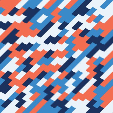 Renkli fayans, kusursuz rastgele dokuma mozaik deseni, bağlantı sanatı arkaplan tasarımı illüstrasyonu, soyut geometrik desenli üretken hesaplama sanatsal illüstrasyonu