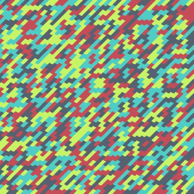 Renkli fayans, kusursuz rastgele dokuma mozaik deseni, bağlantı sanatı arkaplan tasarımı illüstrasyonu, soyut geometrik desenli üretken hesaplama sanatsal illüstrasyonu