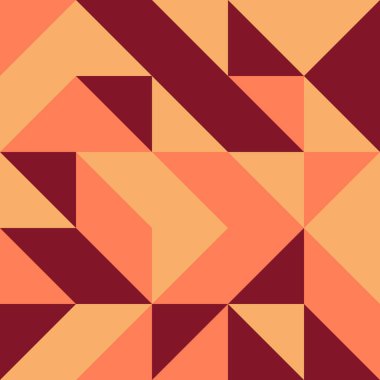 Renkli fayans, kusursuz rastgele dokuma mozaik deseni, bağlantı sanatı arkaplan tasarımı illüstrasyonu, soyut geometrik desenli üretken hesaplama sanatsal illüstrasyonu