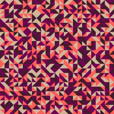 Renkli fayans, kusursuz rastgele dokuma mozaik deseni, bağlantı sanatı arkaplan tasarımı illüstrasyonu, soyut geometrik desenli üretken hesaplama sanatsal illüstrasyonu