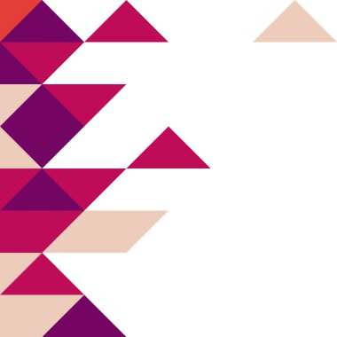 Rastgele renklendirilmiş elmaslarla desen, üretken hesaplama sanatı çizimi