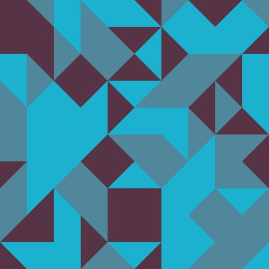 Renkli fayans, kusursuz rastgele dokuma mozaik deseni, bağlantı sanatı arkaplan tasarımı illüstrasyonu, soyut geometrik desenli üretken hesaplama sanatsal illüstrasyonu