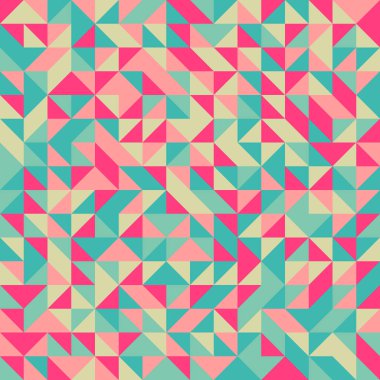 Rastgele renklendirilmiş elmaslarla desen, üretken hesaplama sanatı çizimi