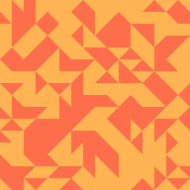 Renkli fayans, kusursuz rastgele dokuma mozaik deseni, bağlantı sanatı arkaplan tasarımı illüstrasyonu, soyut geometrik desenli üretken hesaplama sanatsal illüstrasyonu