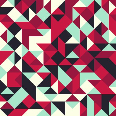 Renkli fayans, kusursuz rastgele dokuma mozaik deseni, bağlantı sanatı arkaplan tasarımı illüstrasyonu, soyut geometrik desenli üretken hesaplama sanatsal illüstrasyonu