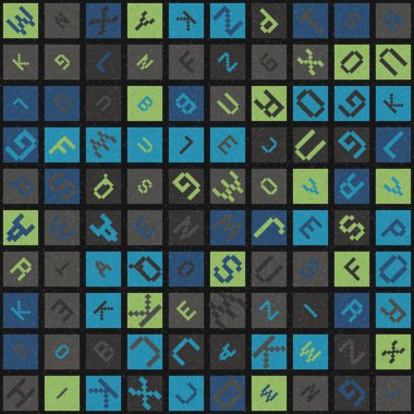 Soyut geometrik desen, üretici hesaplama vektörü çizimi