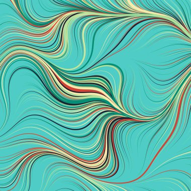 Dalgalı çizgileri olan soyut geometrik desen