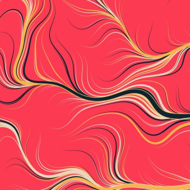 Dalgalı çizgileri olan soyut geometrik desen