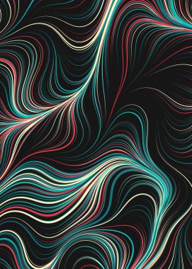 Dalgalı çizgileri olan soyut geometrik desen