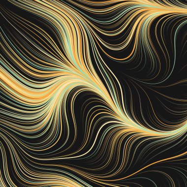 Dalgalı çizgileri olan soyut geometrik desen