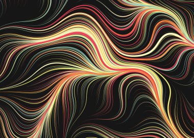 Dalgalı çizgileri olan soyut geometrik desen