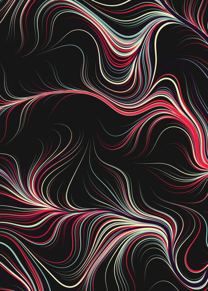 Abstract effect liquid with mixing paint background, generative computational art illustration