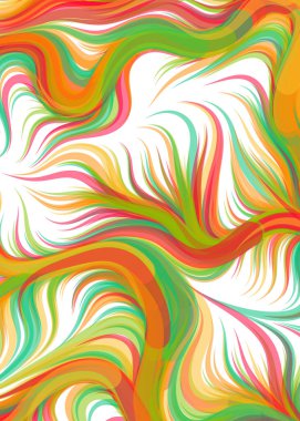 Abstract chaotic waves, flowing curve Pattern, vector illustration