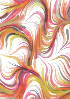 Abstract chaotic waves, flowing curve Pattern, vector illustration