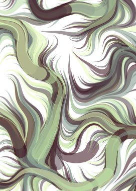 Abstract chaotic waves, flowing curve Pattern, vector illustration