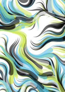 Abstract chaotic waves, flowing curve Pattern, vector illustration