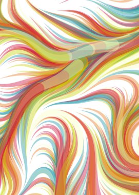 Abstract chaotic waves, flowing curve Pattern, vector illustration