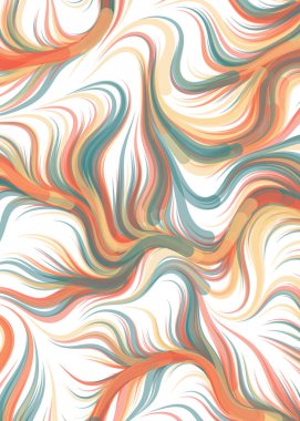 Abstract chaotic waves, flowing curve Pattern, vector illustration
