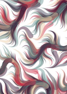 Abstract chaotic waves, flowing curve Pattern, vector illustration